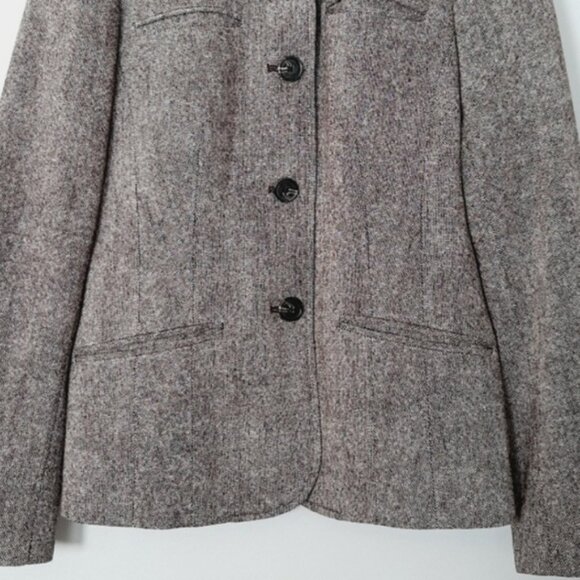 MICHAEL KORS Wool Blend Button up Blazer Jacket Tweed Style Gray Fabric Sz 4 - Picture 13 of 13